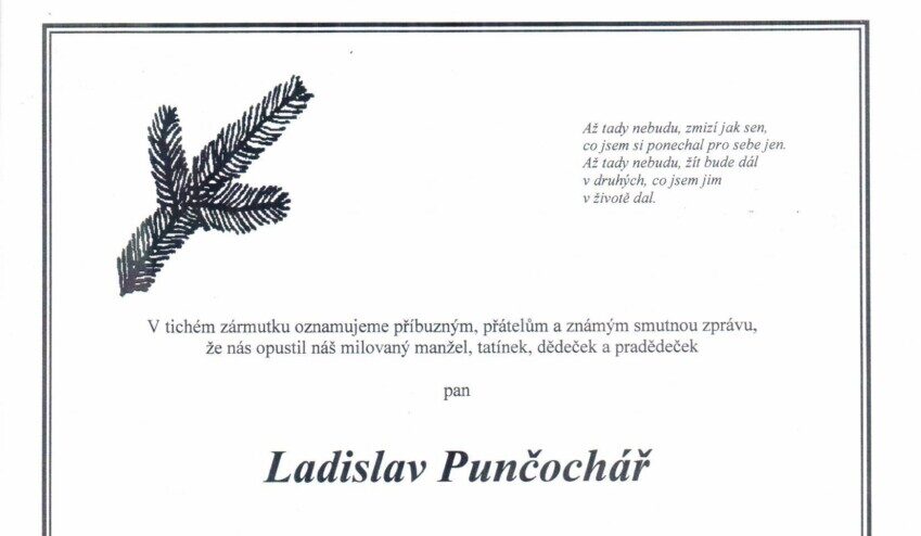 Smuteční oznámení